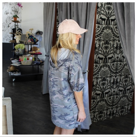 Soft Camo Print Knit Hoodie Dress - Picture 3 of 3